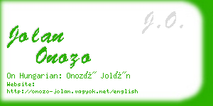 jolan onozo business card